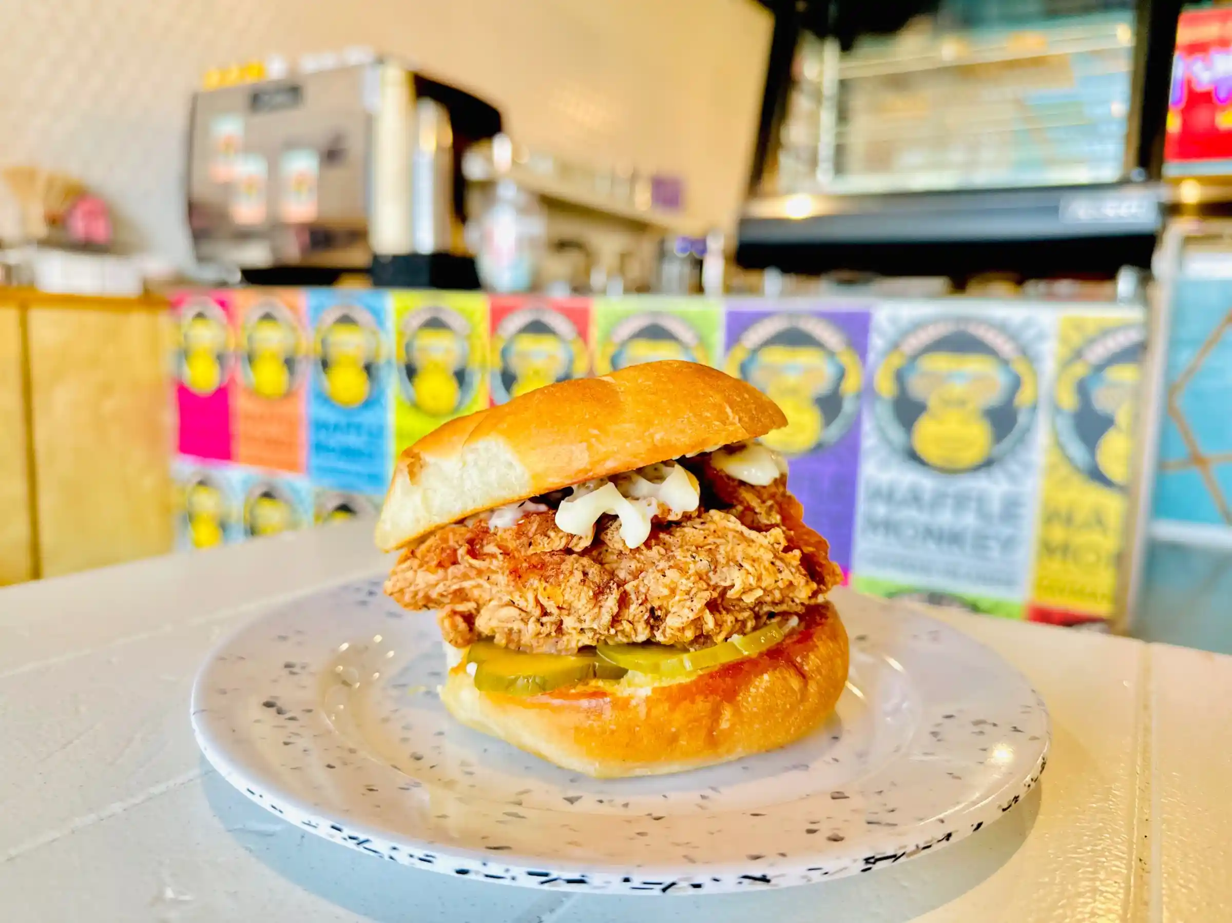 Fried Chicken, Bacon and Mayonnaise Sandwich