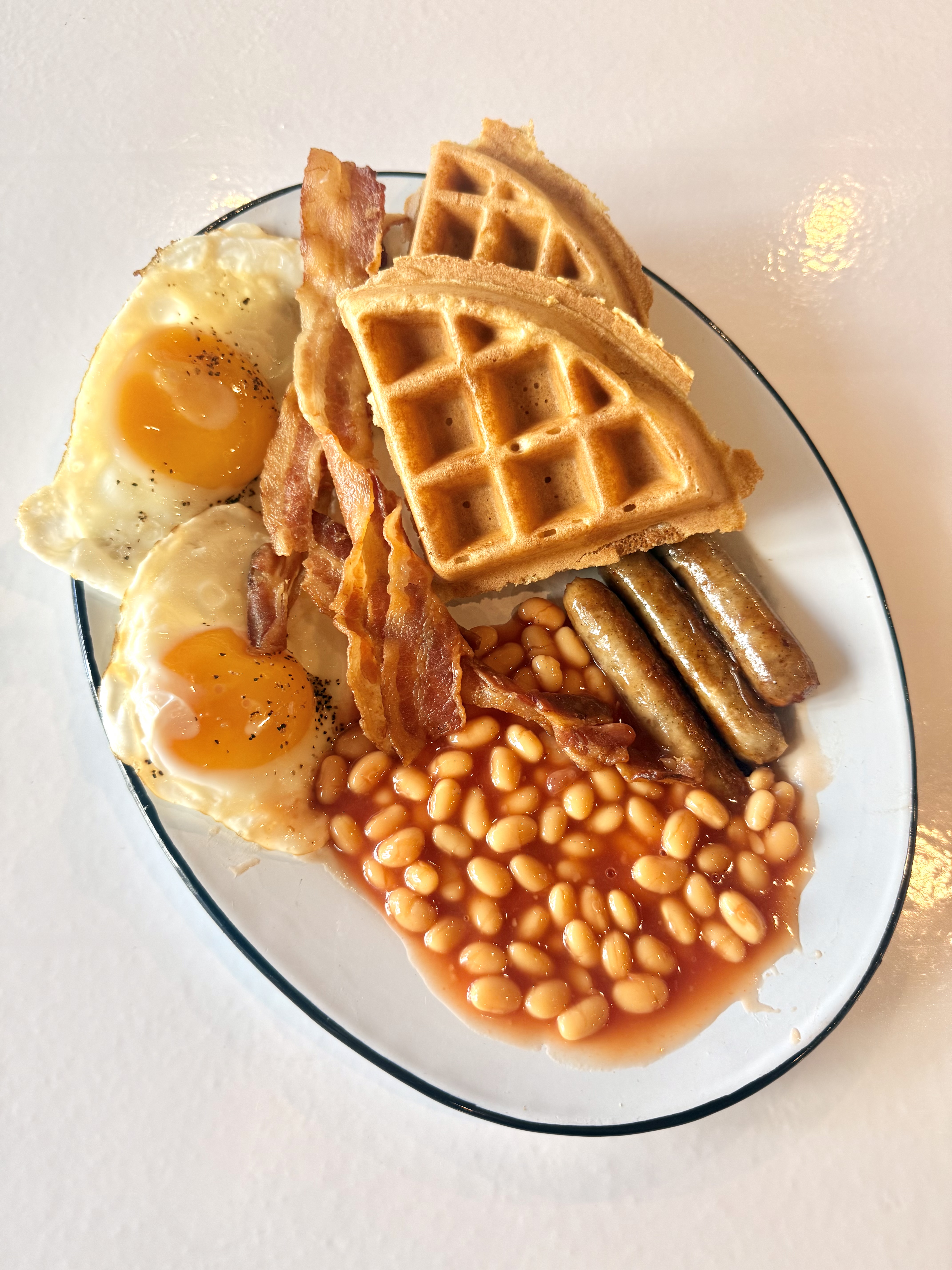 Full English Breakfast Waffle Plate
