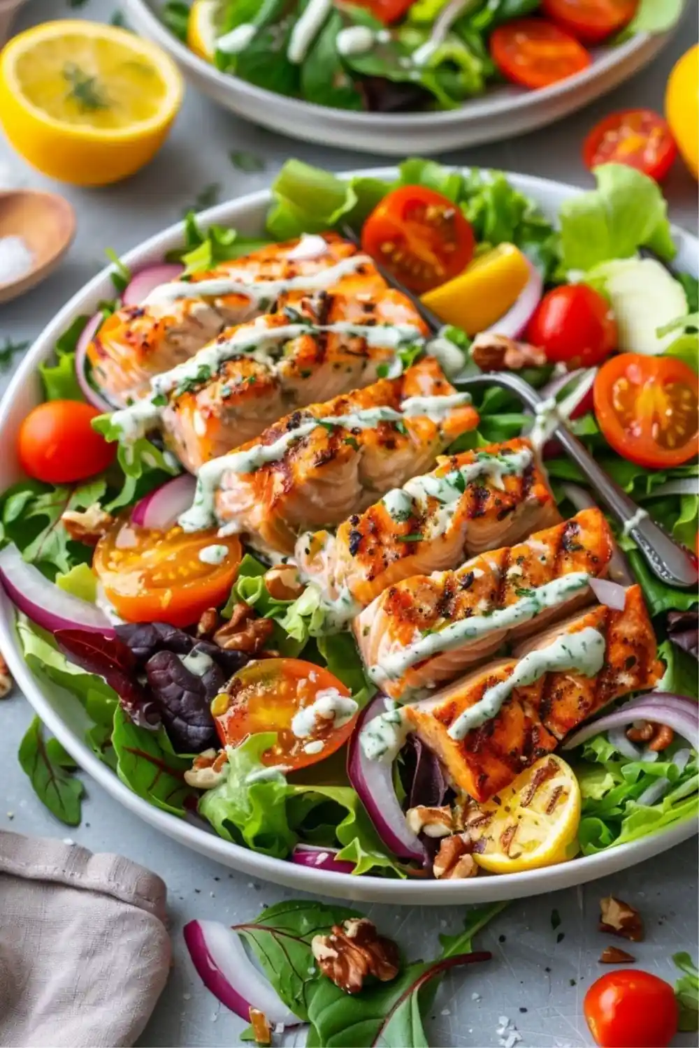 Pan Fried Salmon Salad